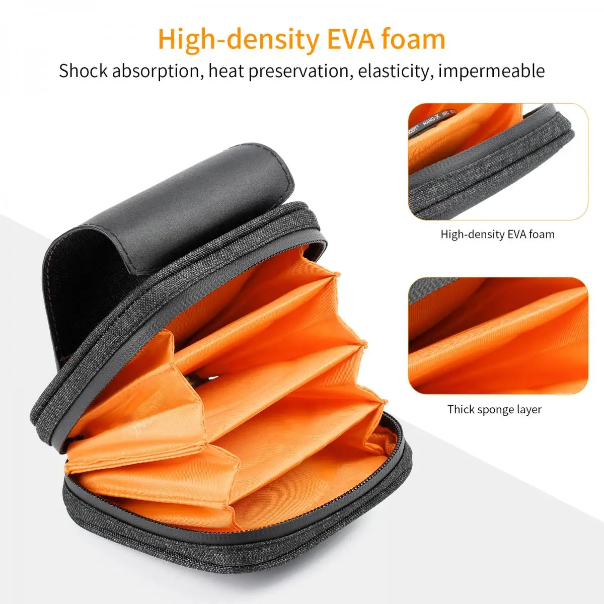 K&F Concept Filter Pouch Case 4 Pockets for 4 Pcs 37mm-95mm Filters Water-Resistant Dustproof Filter Bag