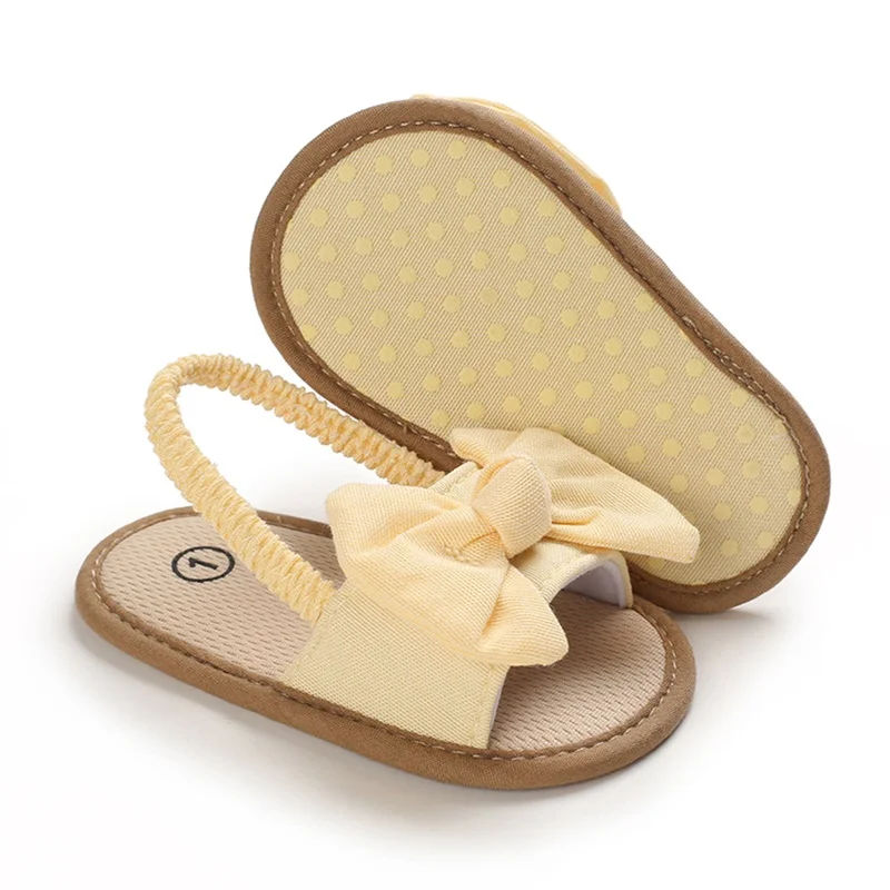 Baby Girls Bow Knot Sandals Casual Soft Sole Princess Flat Non-Slip Patchwork Shoes
