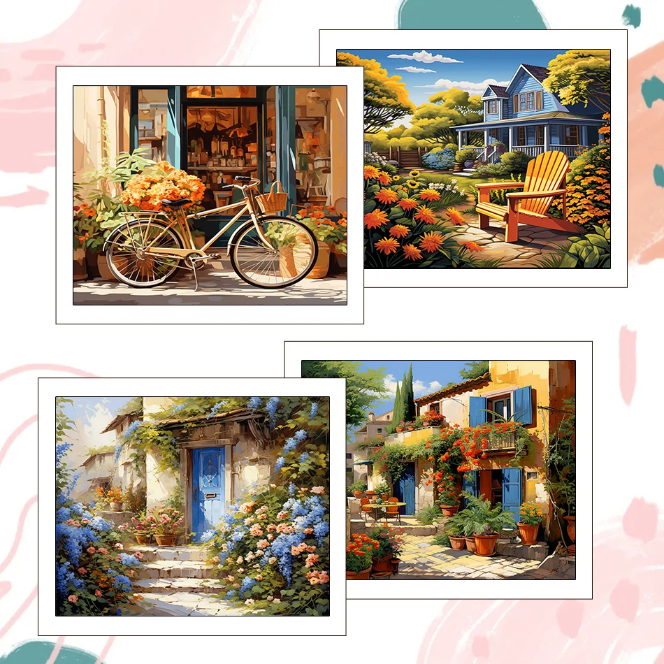 

RUOPOTY Painting By Number Adults Adult Coloring Handiwork Landscape Drawing 40X50cm Art Supplies Diy Set Color Markers Wall Art