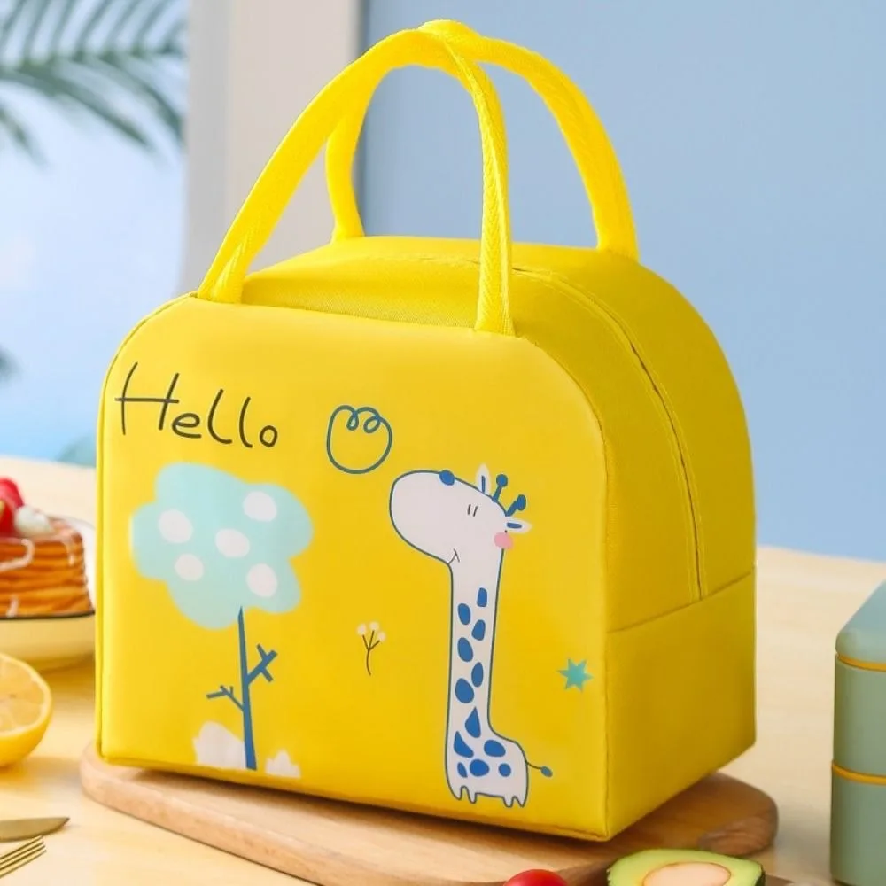 Aluminum Insulation Cartoon Cute Lunch Bag Insulated Thickened Thermal Lunch Bag Portable Animal Print Lunch Box Hangbag Gift