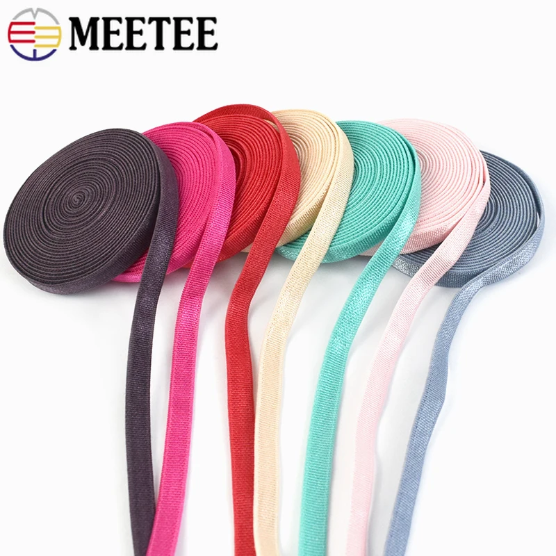 Meetee 10/20/45M 6mm Nylon Elastic Bands Bra Shoulder Strap for Underwear Belt Tape Lace Trim DIY Sewing Clothing Accessories