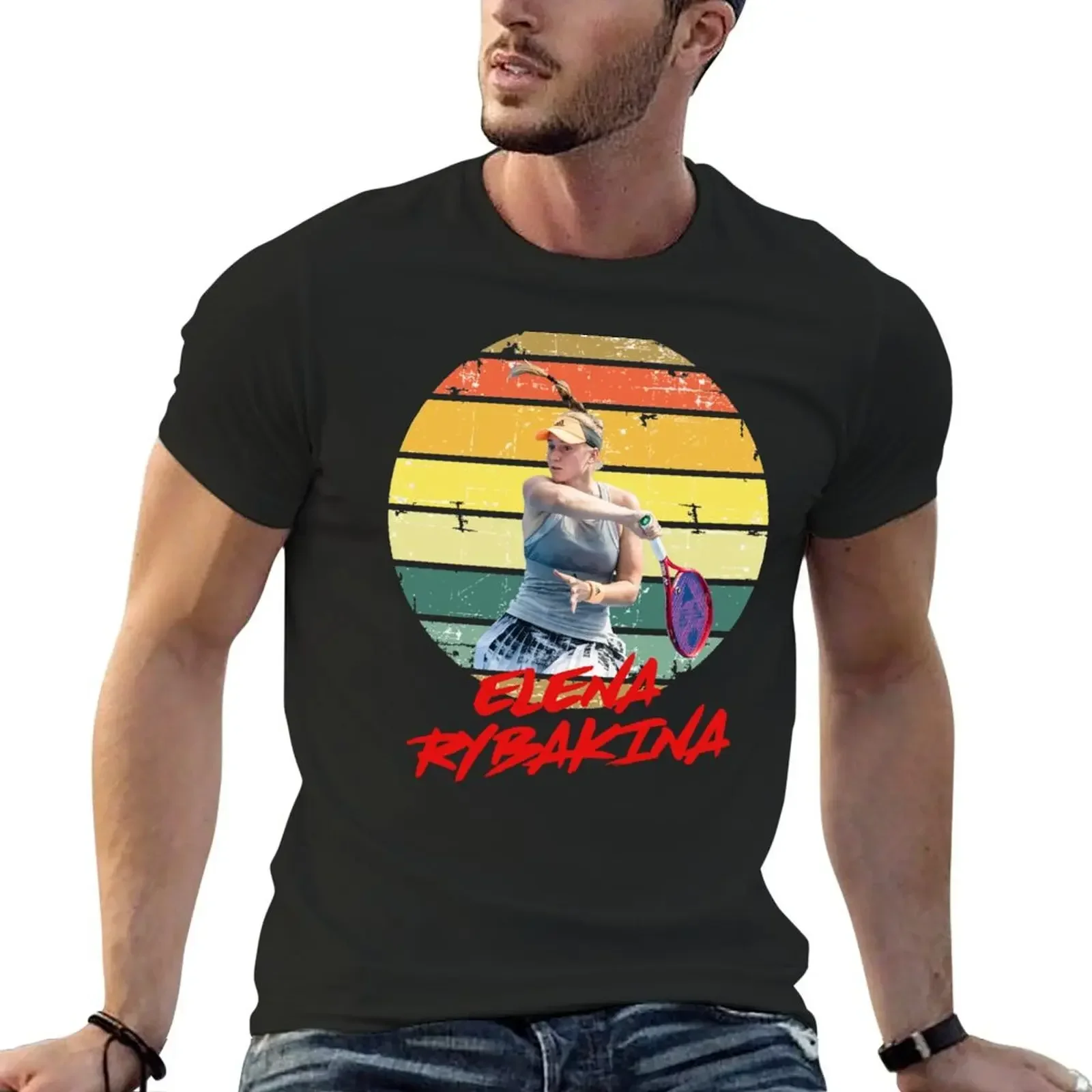 

Elena Rybakina champion T-Shirt plain customs mens graphic t-shirts big and tall