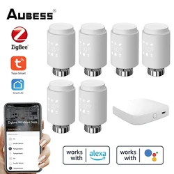 Tuya ZigBee 스마트 라디에이터 액추에이터, 프로그래밍 가능한 온도 조절 라디에이터 밸브 온도 컨트롤러, 알렉사 구글 음성 제어