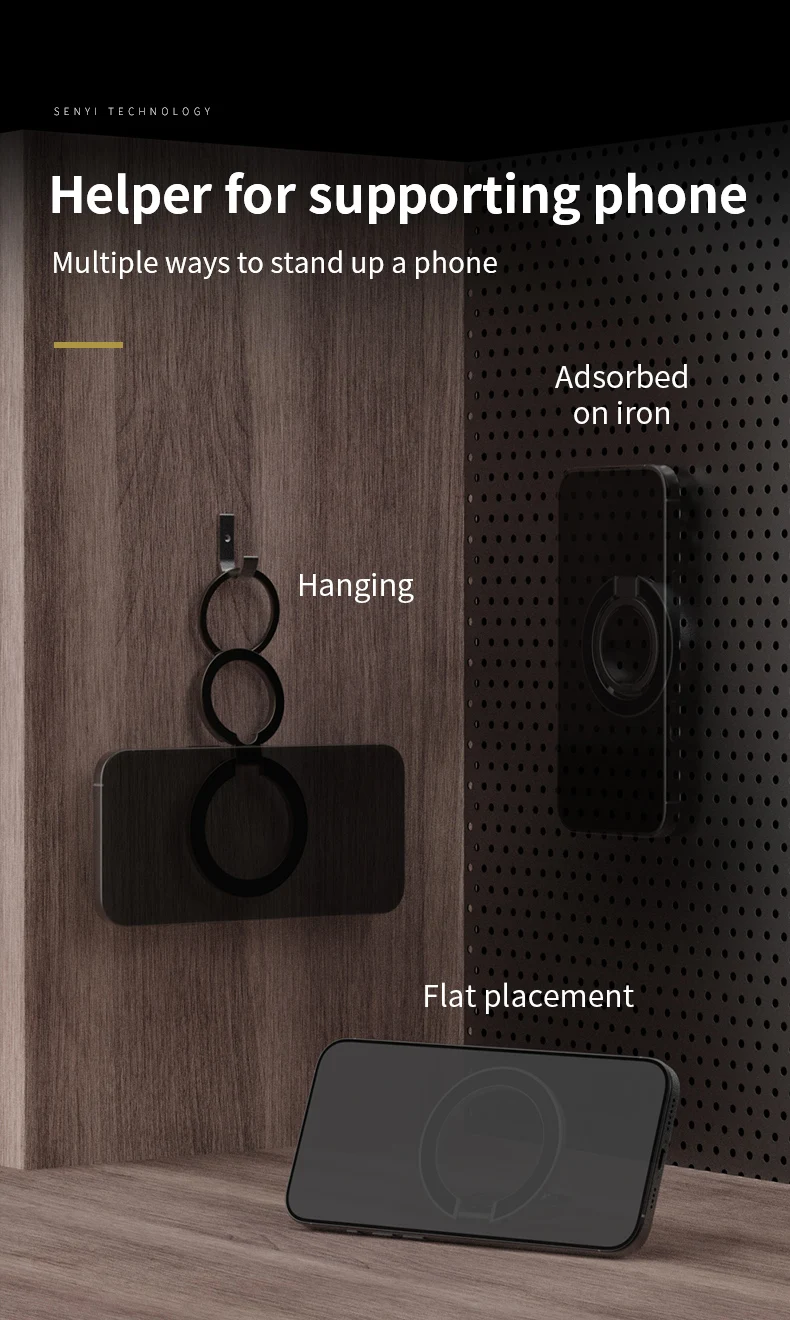 Magnetischer Handy-Fingerringhalter für Magsafe-Handy, doppelseitiger Magnetständer, Kohlefaser-Doppelring-Schnalle für iPhone 17 – Detail 11