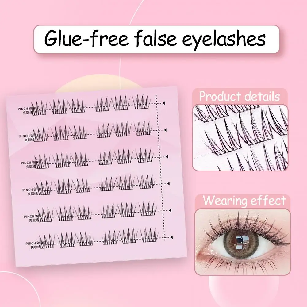 Nicht Kleber Kleber-freies Falsche Wimpern Koreanische Natürliche Verlängerung Selbst-klebe Weiche Band Natürliche Klar Falsche Eyela Wimpern Ey X9U7