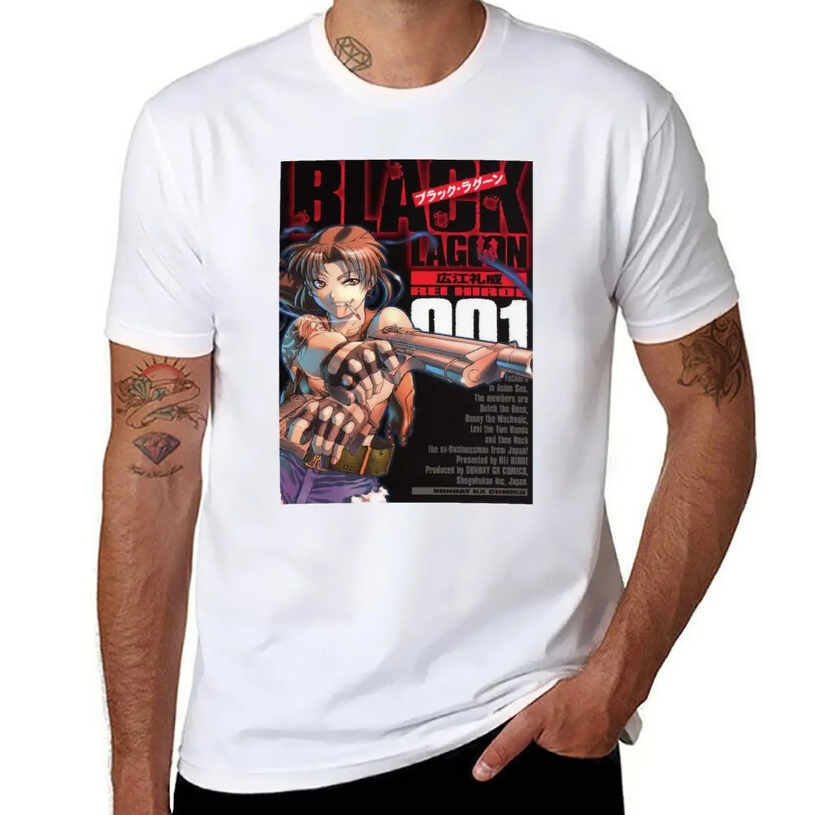 

black lagoon T-Shirt man t shirts cotton anime t shirts for man T-Shirt
