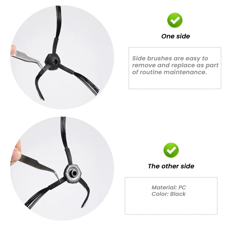 ABKR-1 Пара роботизированных пылесосов Боковая щетка с 3 ручками для Ecovacs CEN540 CR120