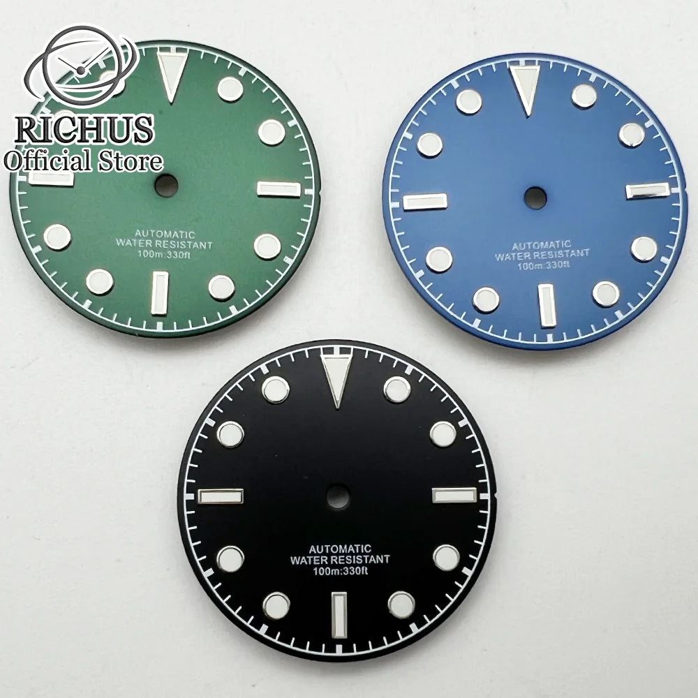 

29mm Black Blue Green Watch Dial Fit NH35 NH36 ETA2824 2836 PT5000 DG2813 3804 Miyota 8205 8215 821A Movement Parts