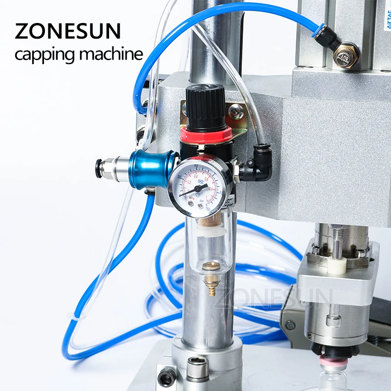 ZONESUN ZS-YG11A Full Pneumatic Semi Automatic Aluminum Plastic Cap Small Glass Vial Capping Machine