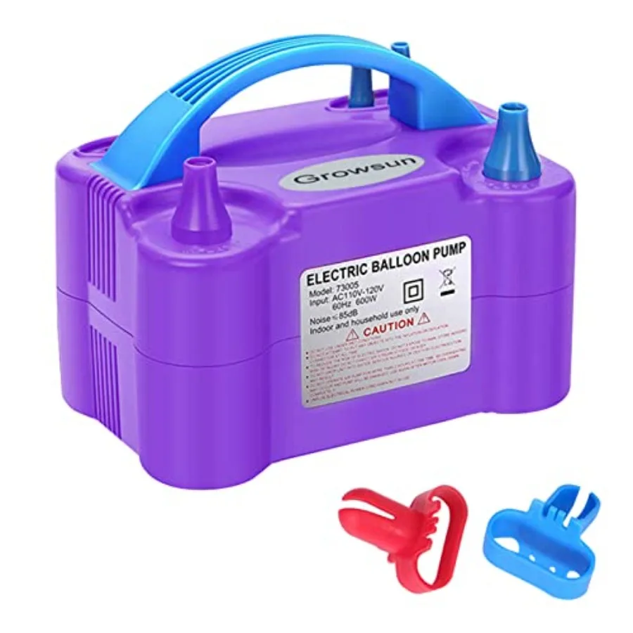 

Electric Balloon Pump Air Inflator Portable Automatic Dual Nozzle Balloon Blower 110V 600W for Birthday Baby Shower Balloons Pa