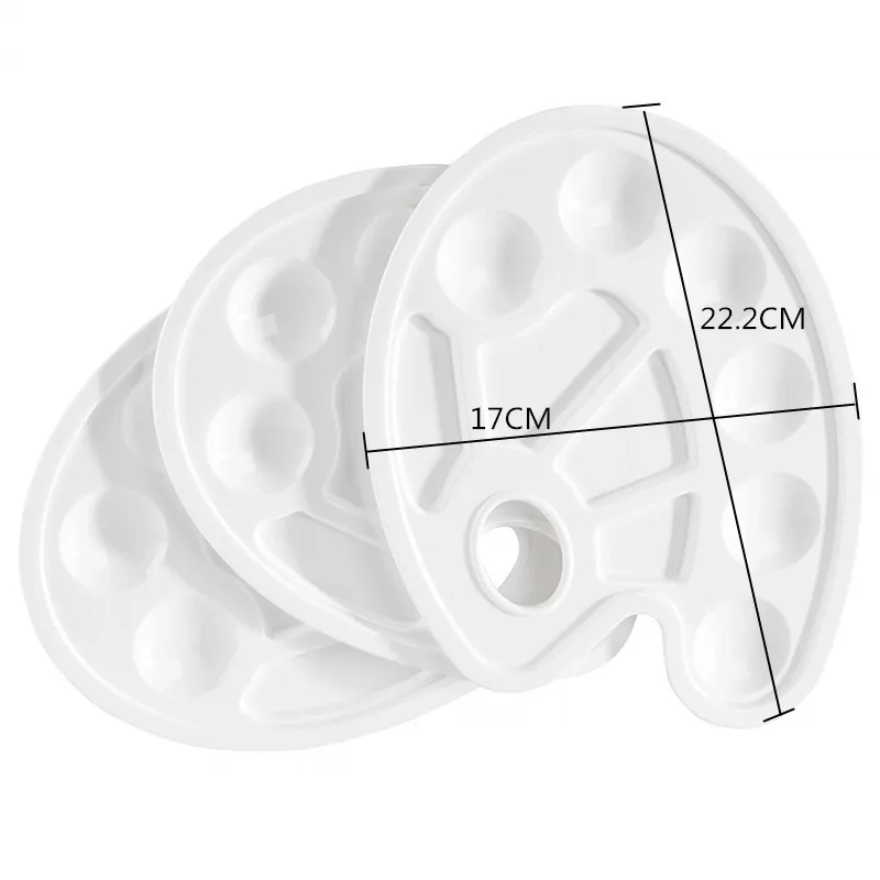 2 Buah Palet Lukisan DIY Anak-anak Baki Seni Kuku Plastik Piring Warna Seni Grafiti Perlengkapan Kerajinan Anak-anak