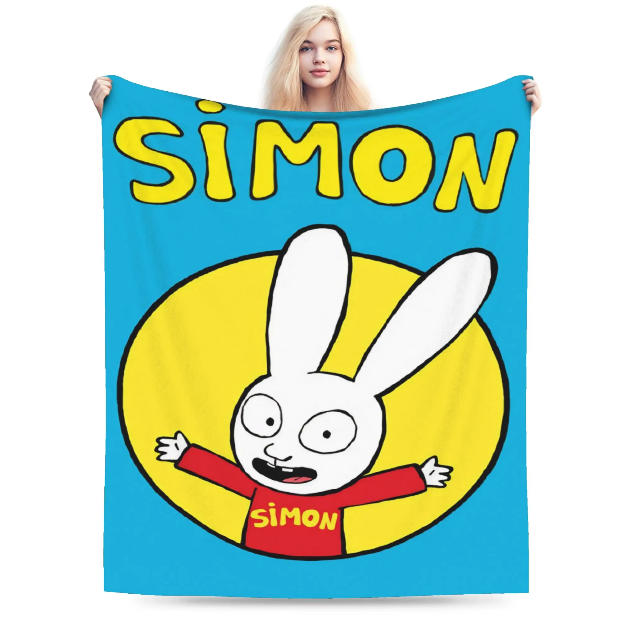 Simon Super Rabbit Blanket Fleece  Comfortable Super Soft Throw Blanket for Bed Bedspreads