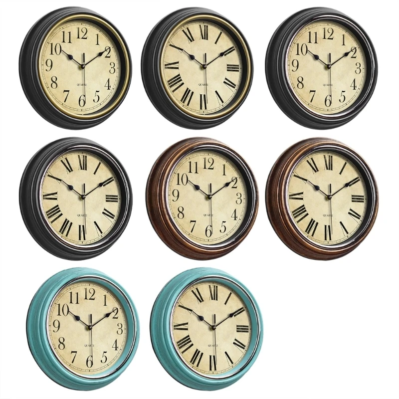 Battery Operated Wall Clock 12in Vintage Wall Clocks Retro Quiet Non Ticking Clock for Home School Office Decoration new arrival