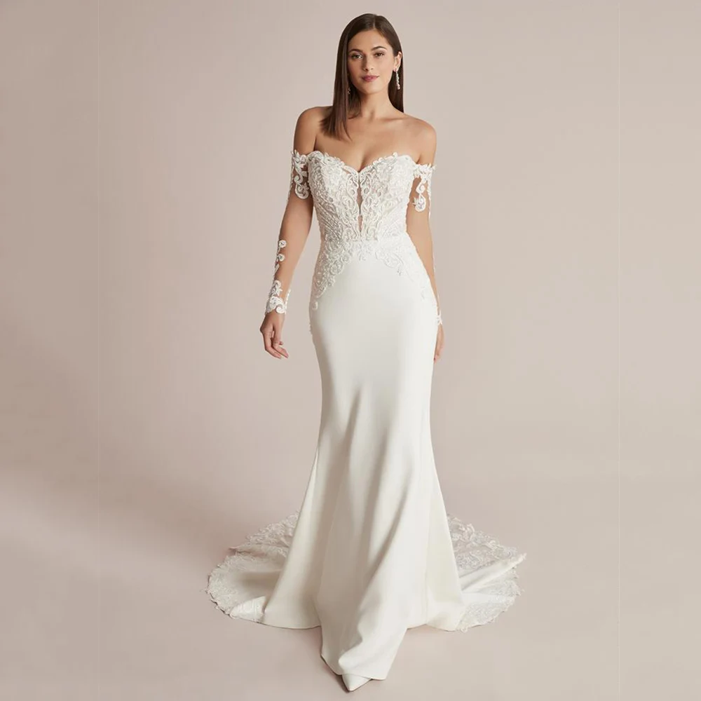 

Sexy Sweetheart Wedding Dresses Customized Ladiies Off The Shoulder Lace Appliques Court Train Open Back Bridal Gowns 2025