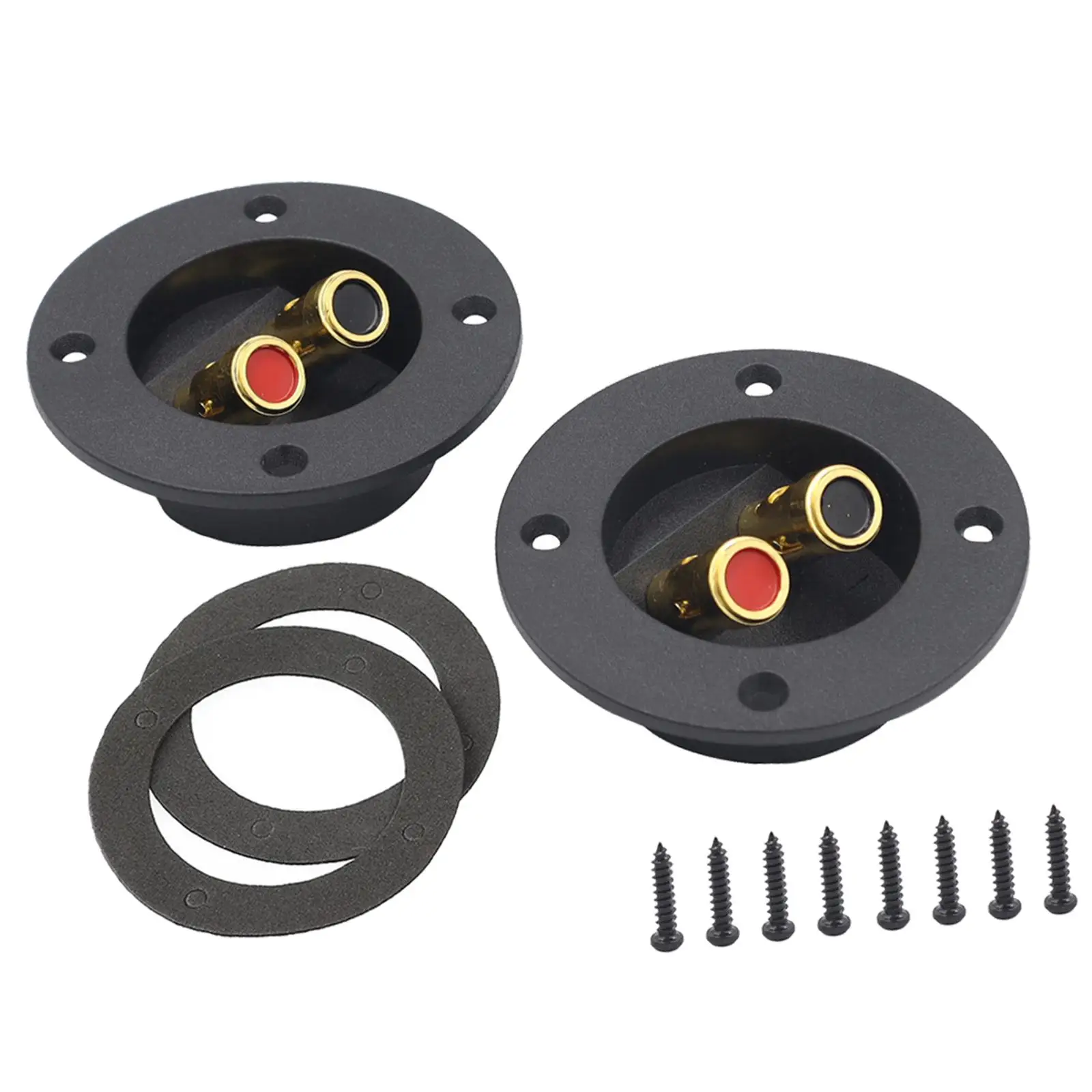 2x speakers box Terminal Cup, 75mm Loaded Jacks Round Double