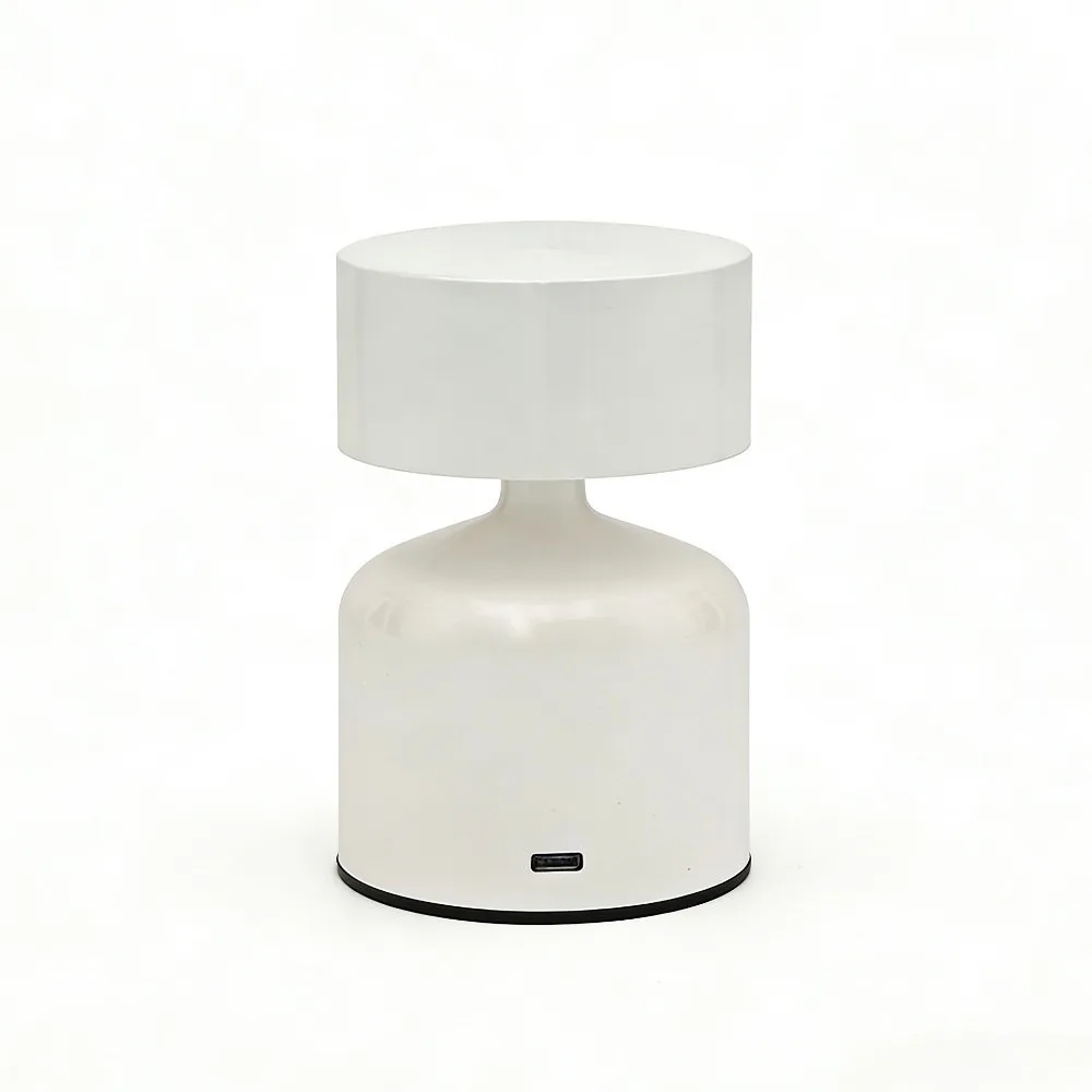 Modern Bar Desk Lamp 3-Level Dimmable USB Rechargeable Table Lamp Touch Control Metal Dumbbell Design Luminous Night Light Desk