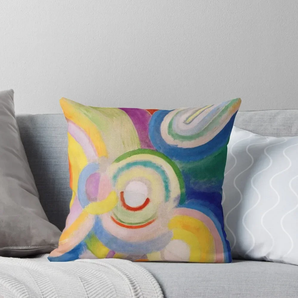 

Colored Discs by Robert Delaunay Throw Pillow Cushion Cover anime girl Couch Pillows pillow