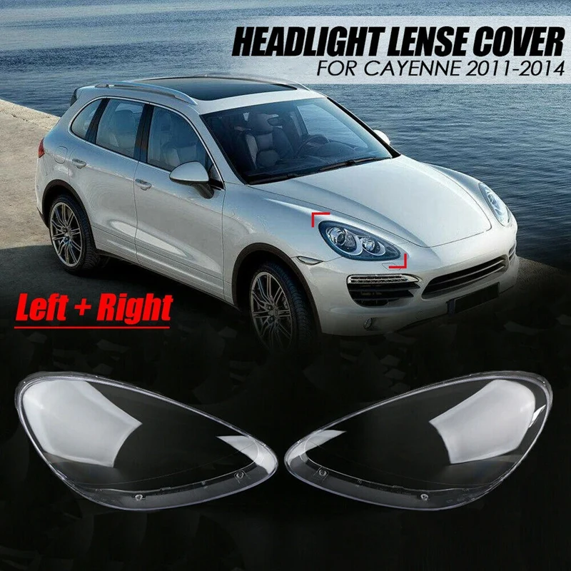 

Pair Headlight Head Light Lamp Lense Clear Lens Cover For-Porsche Cayenne 2011-2014 Headlight Lens Cover