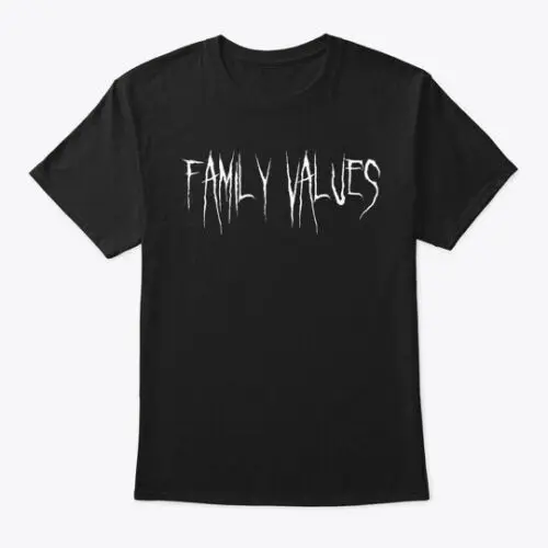 Family Values Black metals Logo T-Shirt Made in the USA Size S to 5XL