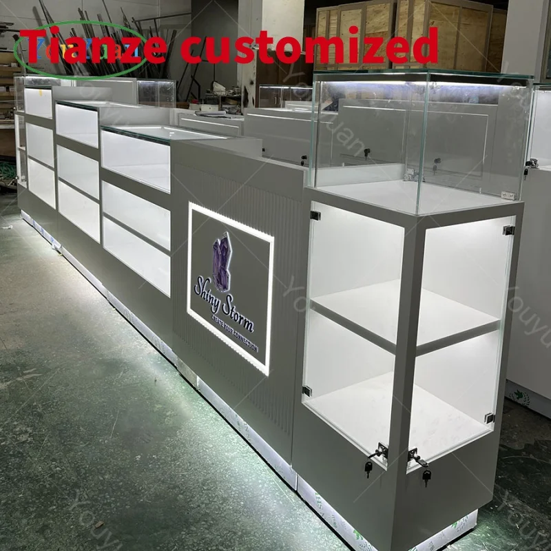 

(customized)Commercial Jewelry Display Cases Mall Kiosk Jewelry Exhibition Display Cabinets Sale