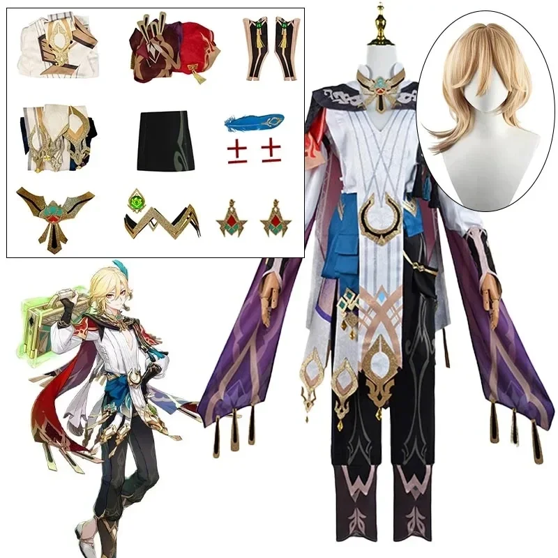 

Kaveh Cosplay Genshin Impact Costume Wig Halloween Comic Con Cosplay Clothes Anime Game Kaveh Impacto Genshin Plus Size Costume