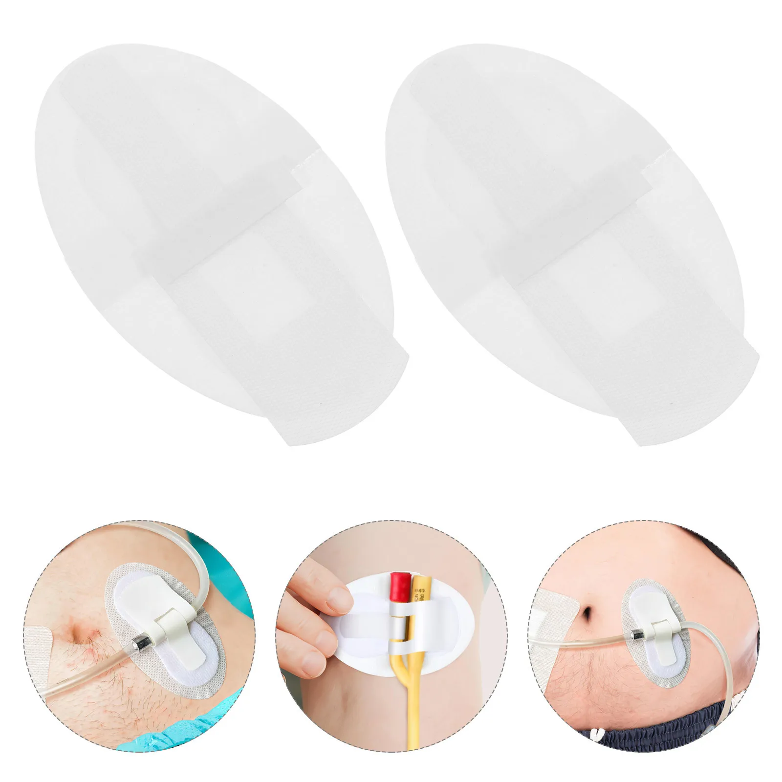 

4Pcs Universal Catheter Leg Bands Beige Secure Tube Holder Fixing Bands for Enteral Feeding and Urine Bag Stability