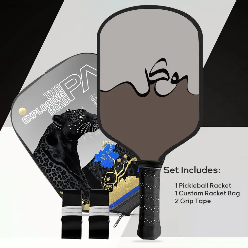 

Pickleball Paddle Set Lightweight Fiberglass 13MM Honeycomb Core USAPA Approved Racket for Power and Spin Gray sports style