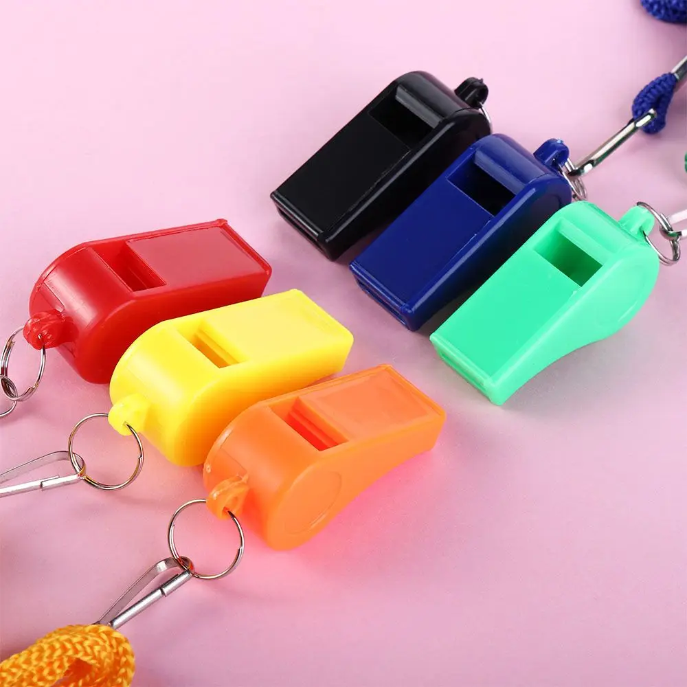 

Plastic With Lanyard Football Professional Cheer Sports Soccer Outdoor Survival Tool Cheerleading Tool Referee Whistle Whistle