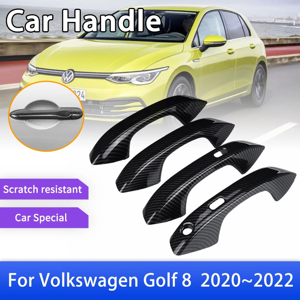 

Carbon Fiber Door Handle Cover for Volkswagen VW Golf 8 Mk8 2020 2021 2022 Car Protective Accessories Gadgets Style Sticker Trim