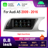 8.8 inch Right Hand Drvie Android Car Radio Video Multimedia Player 1280*480P for Audi A5 2009 - 2016 CarPlay HD Touch Screen