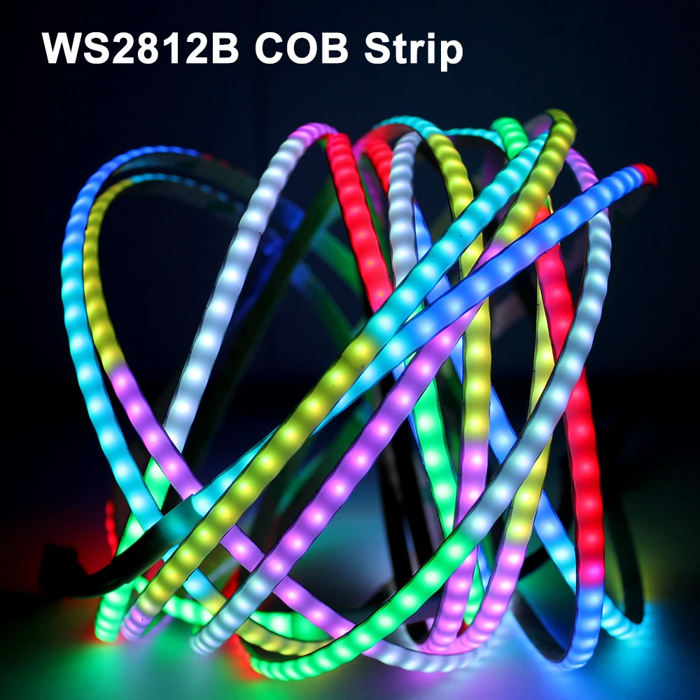 DC5V WS2812 Individually Addressable COB Led Strip Light Luces FOB RGBIC 160Led/M High Density Flexible Pixel Lights 5mm PCB