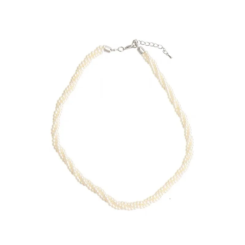 Barokke Parelketting Voor Vrouwen Lichte Luxe Niche Dubbele Choker Geavanceerde Imitatie Parel Sleutelbeen Ketting