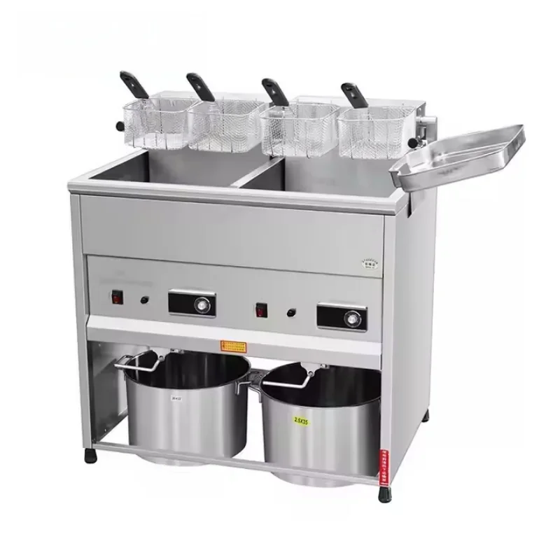 

Wholesale 30L+30L Commercial Double-cylinder Electric Fryer Chips Machine Potato