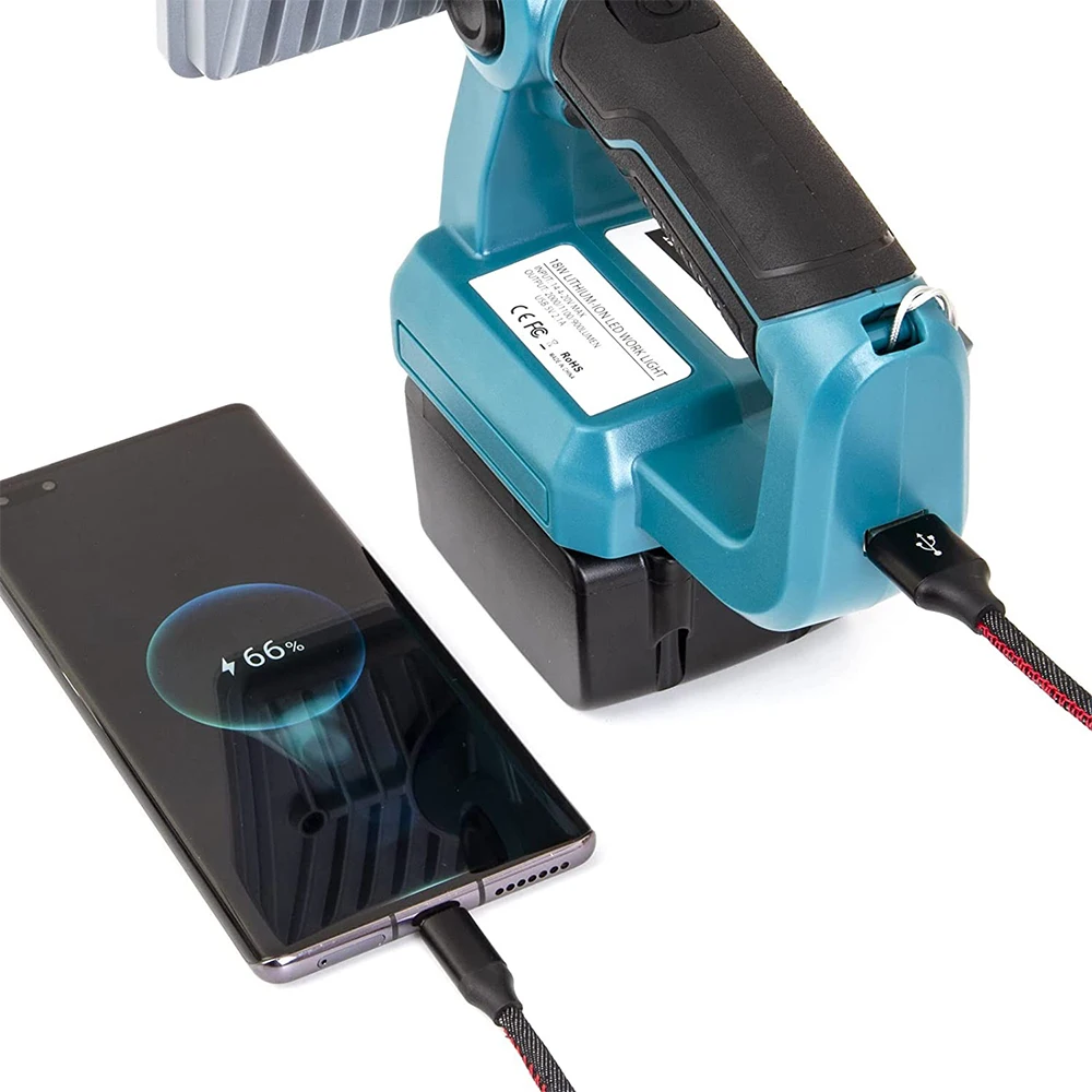 Imagem -04 - Lanterna Led ao ar Livre com Usb Holofote ao ar Livre Luz para Makita Bl1430 Bl1830 Bateria de Lítio 18v 2000lm
