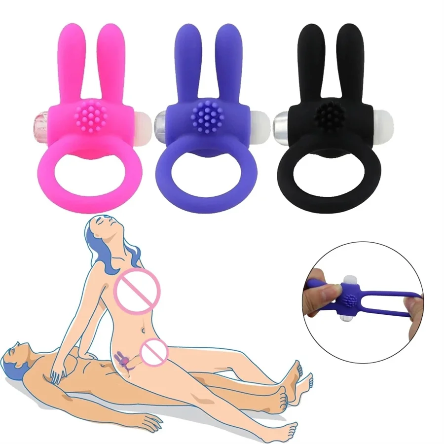 Rabbit Vibrating Penis Ring Delay Ejaculation Vibrator Cock Ring Clit Stimulation Penis Erection Cockrings Sex Toys For Couples