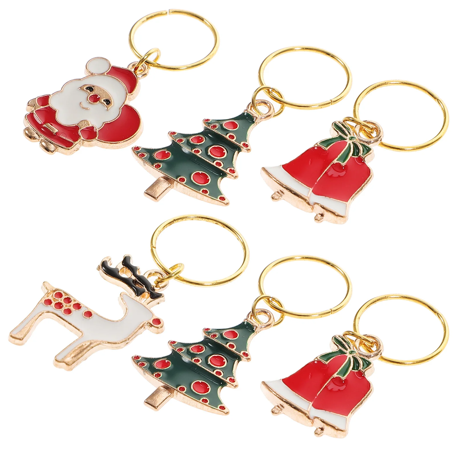 6-delige thematring kerstversiering tafelglastags voor drankjesringen logo feest