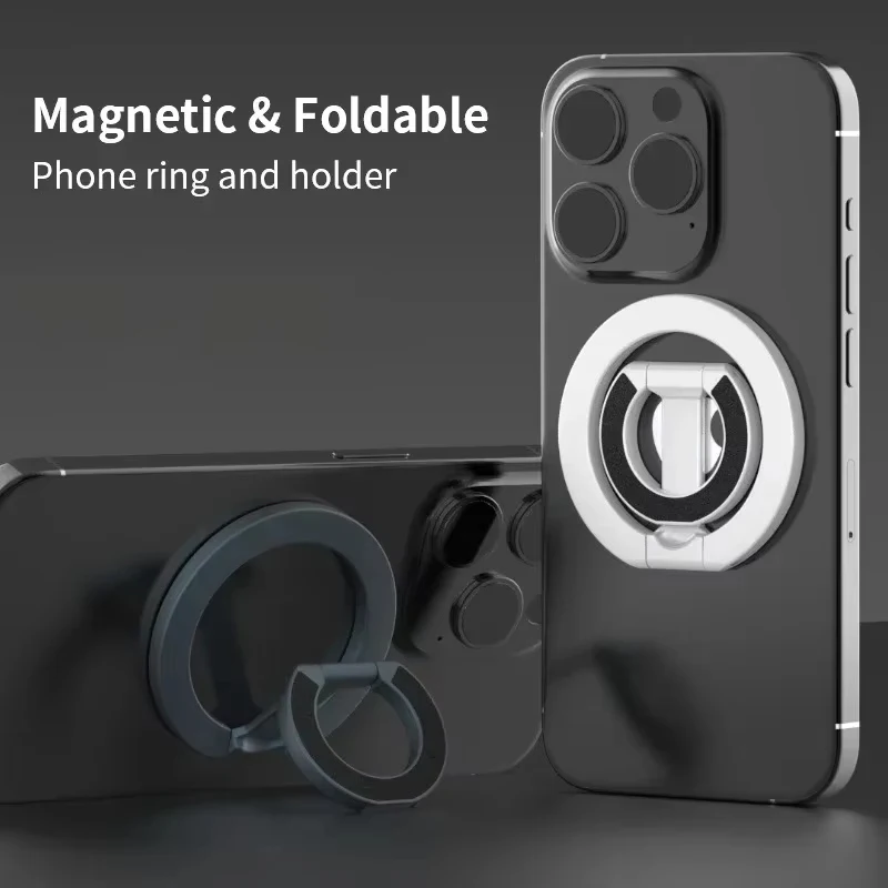 

Mobile Phone Strong Magnetic Holder For Magsafe Double-sided Magnet Stand Portable Folding Ring Bracket for Apple iPhone 16 15