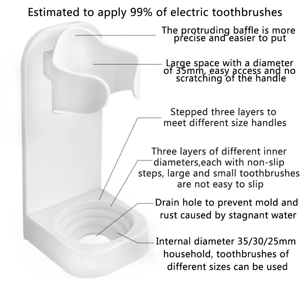 Wall Mount Electric Toothbrush Holder Tooth Brush Stander For oral Wall-Mounted Holder Space Saving Bathroom Accessories