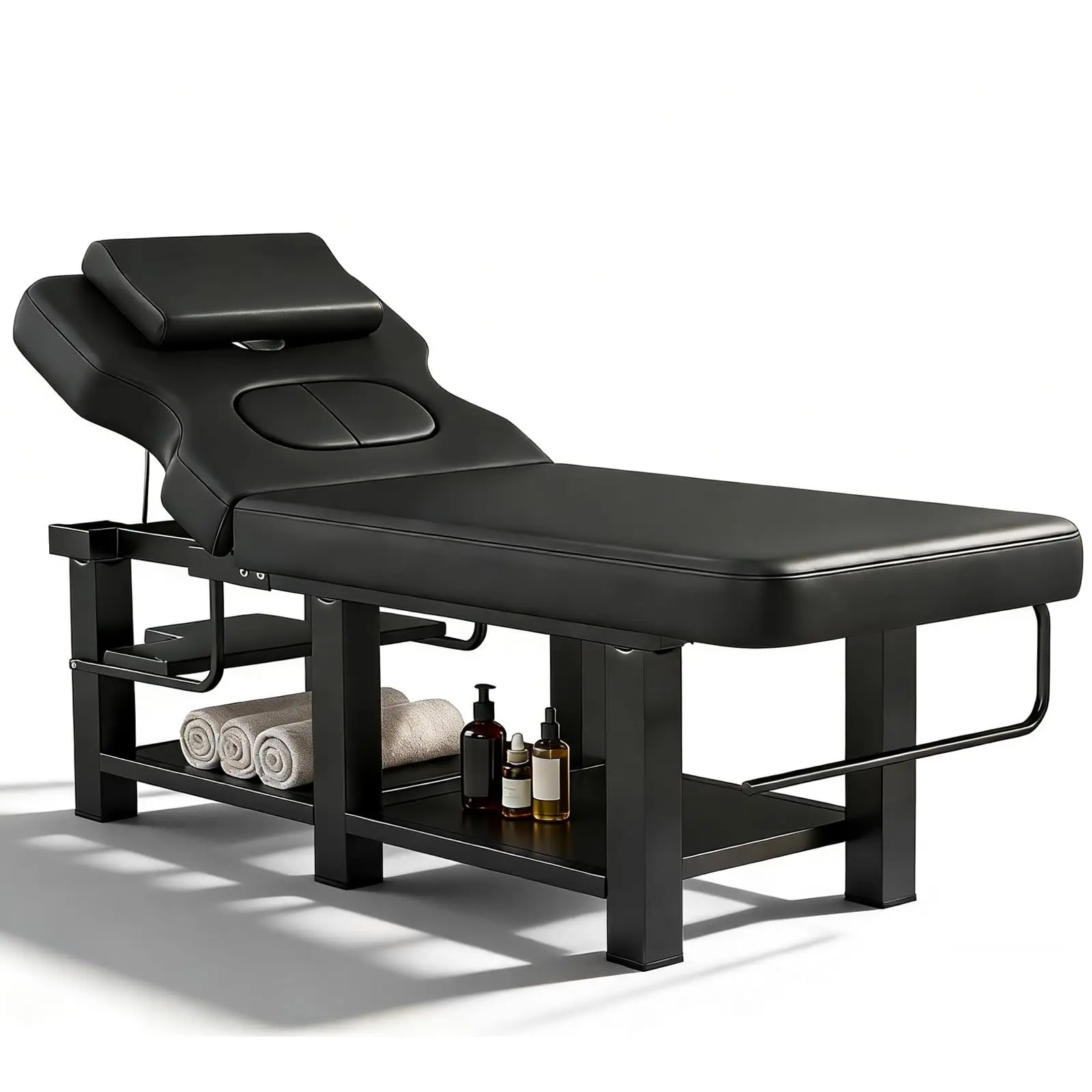 Heavy Duty Metal Massage Table With Backrest For Spa, Therapy & Tattoo