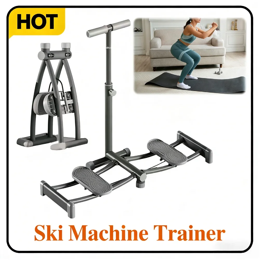

Non-Slip Ski Machine Pelvic Floor Muscle Training Device LCD Real-Time Display Quiet Wheels Foldable for Home Hip Leg Exercise