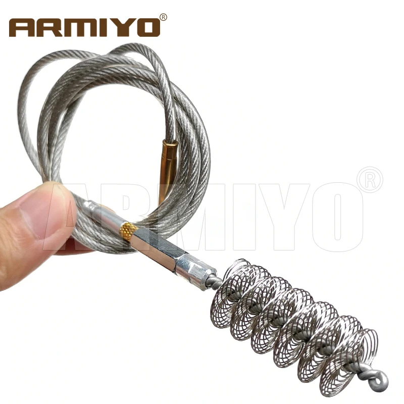 Armiyo 12GA 18,5mm 16GA 20GA Rohrreinigungs- und Polierbürsten-Set für Kohlenstoffablagerungen und Schmutz, Langlebiges Ummanteltes Eisenkabel für die Jagd – Detail 4
