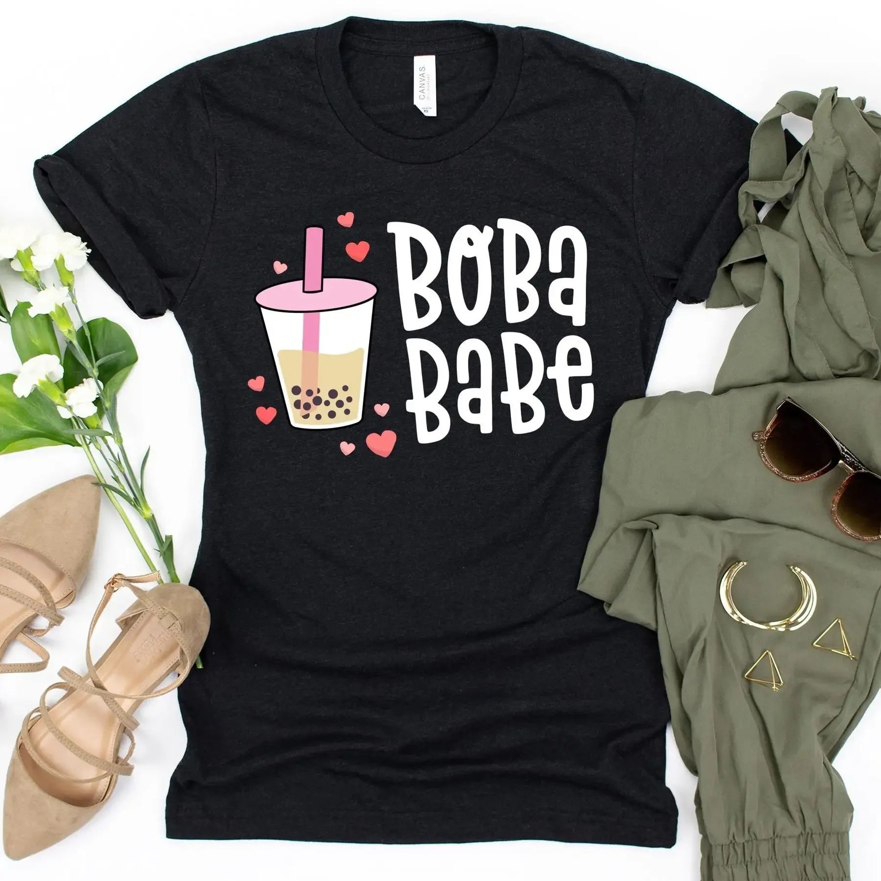 Boba Babe T-Shirt Liebhaber Kawaii Hamster Perle Milch Tee Panda s Süßes Thai