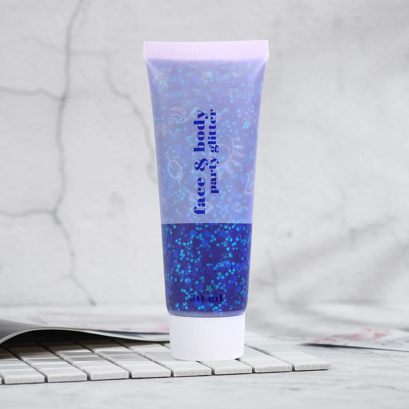 جل لامع للجسم 50 مل لشعر الوجه ومهرجان الأظافر ومكياج سائل لامع للنساء متوهج للحفلات والنوادي الليلية