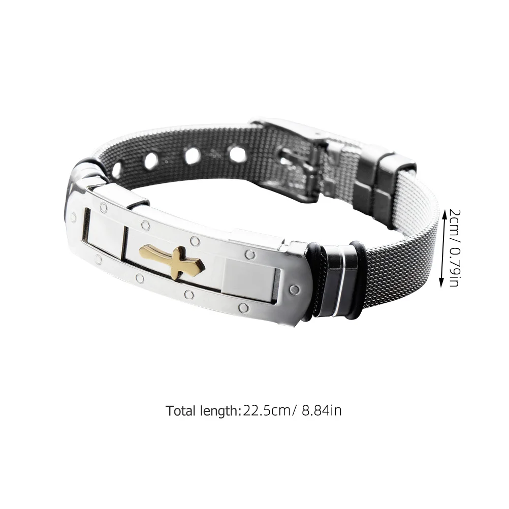 Men's Titanium Steel Bracelet Rugged Stylish Link Chain Wrist Decor Personalized Metal Arm Band Cool Accessory for Holiday