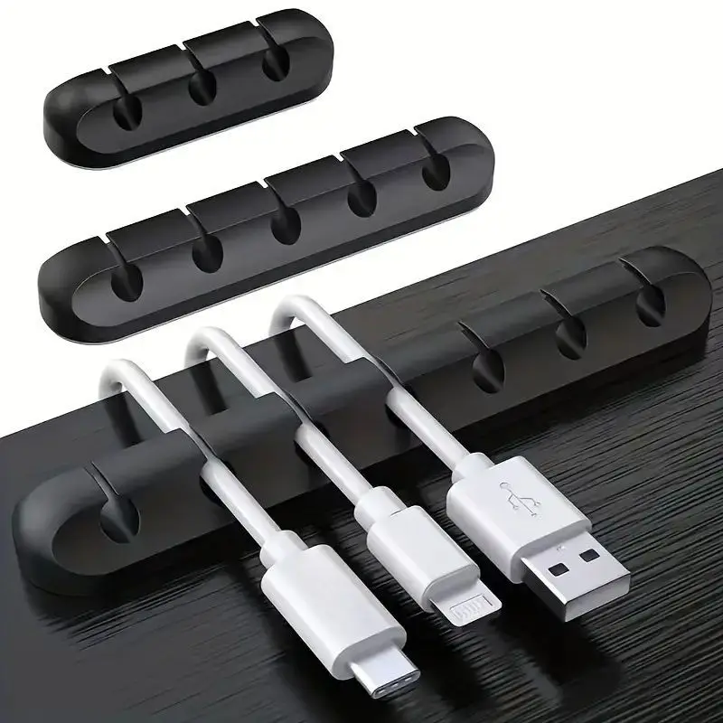 5/7 Clips Adhesive Cable Winder Desktop Wire Earphone Cable Holder Desk Organizer Stationery Office Supplies Material Escolar