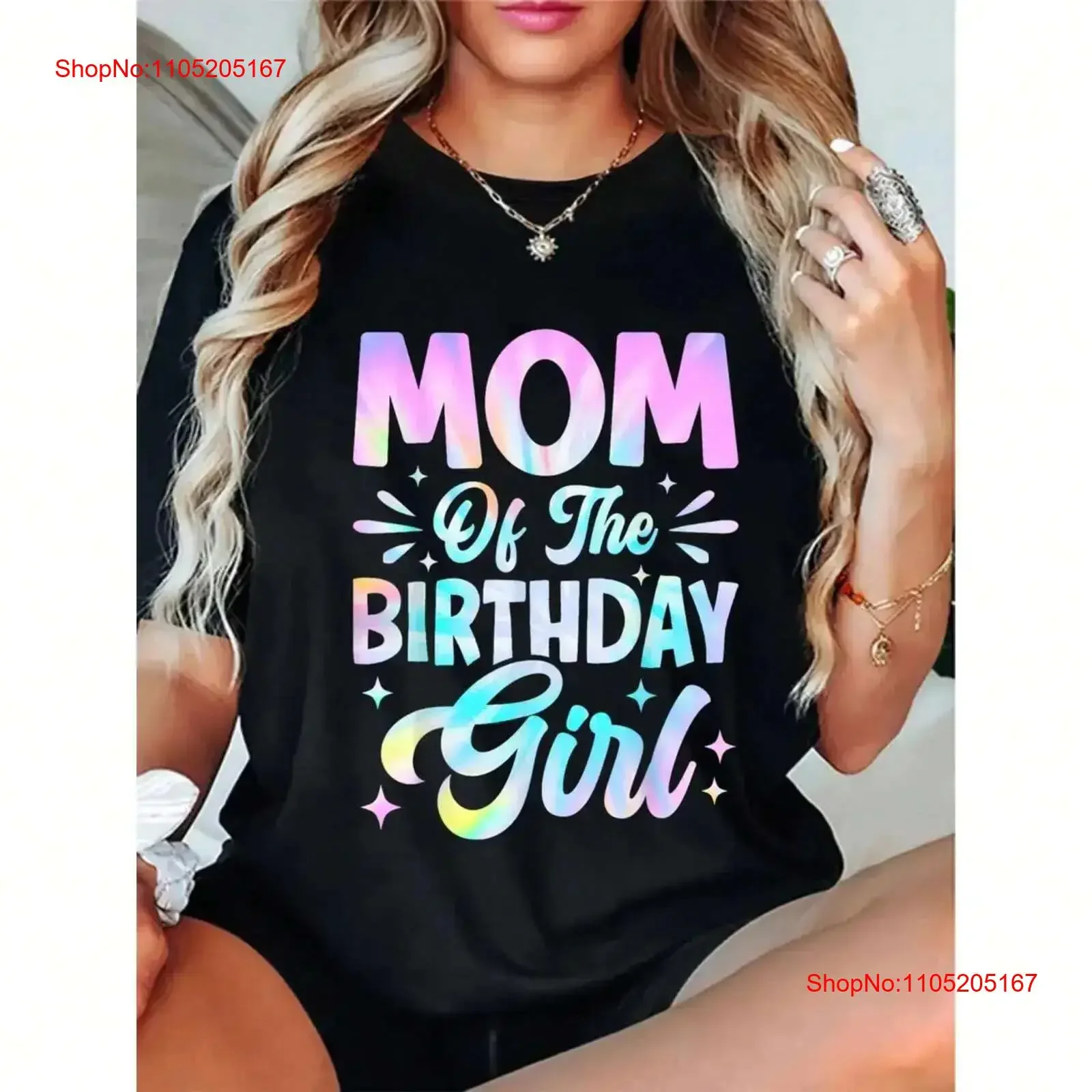 Birthday Mom Letter Pattern T shirt Fashionable Round Neck  Top vintage Washed Breathable designer clothes graphic streetwear