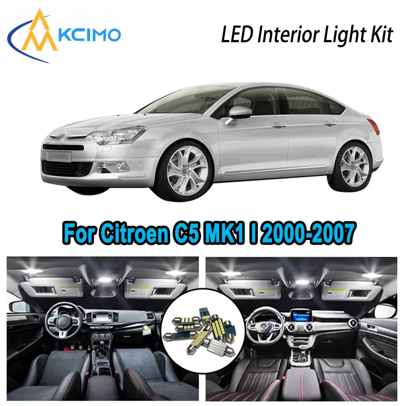 

For Citroen C5 MK1 I 2000-2007 2001 2002 2003 2004 2005 2006 LED Interior Dome Map Trunk Light Kit Car Led Lamps Canbus No Error
