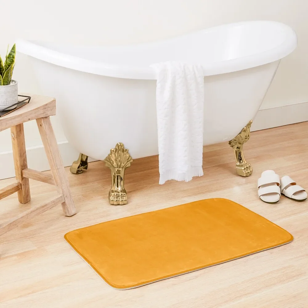 

Orange Flat Color Bath Mat Room Carpet Kitchen Bathroom Deco Mats Bedroom Mat