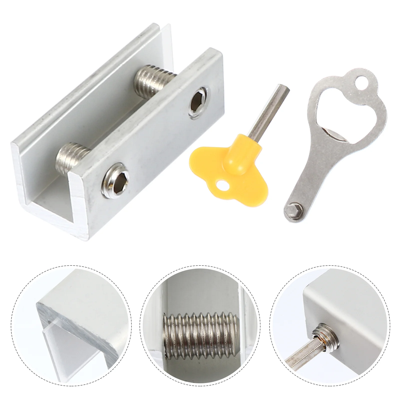 

5 Pcs Aluminum Alloy Sliding Window Lock Safety Door Limiter No Drill Easy Removal Reusable Fits Vertical Horizontal