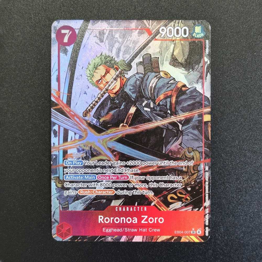 Proxy ONE PIECE Spielkarte Roronoa Zoro EB04-007 SR Englische TCG Anime-Karte